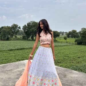 Pastel Bloom Embroidered Lehenga