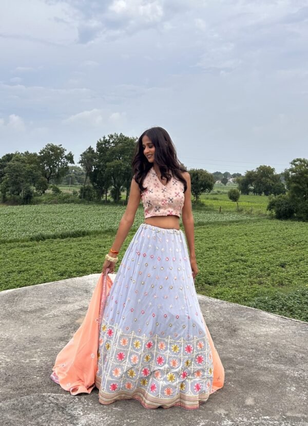 Pastel Bloom Embroidered Lehenga